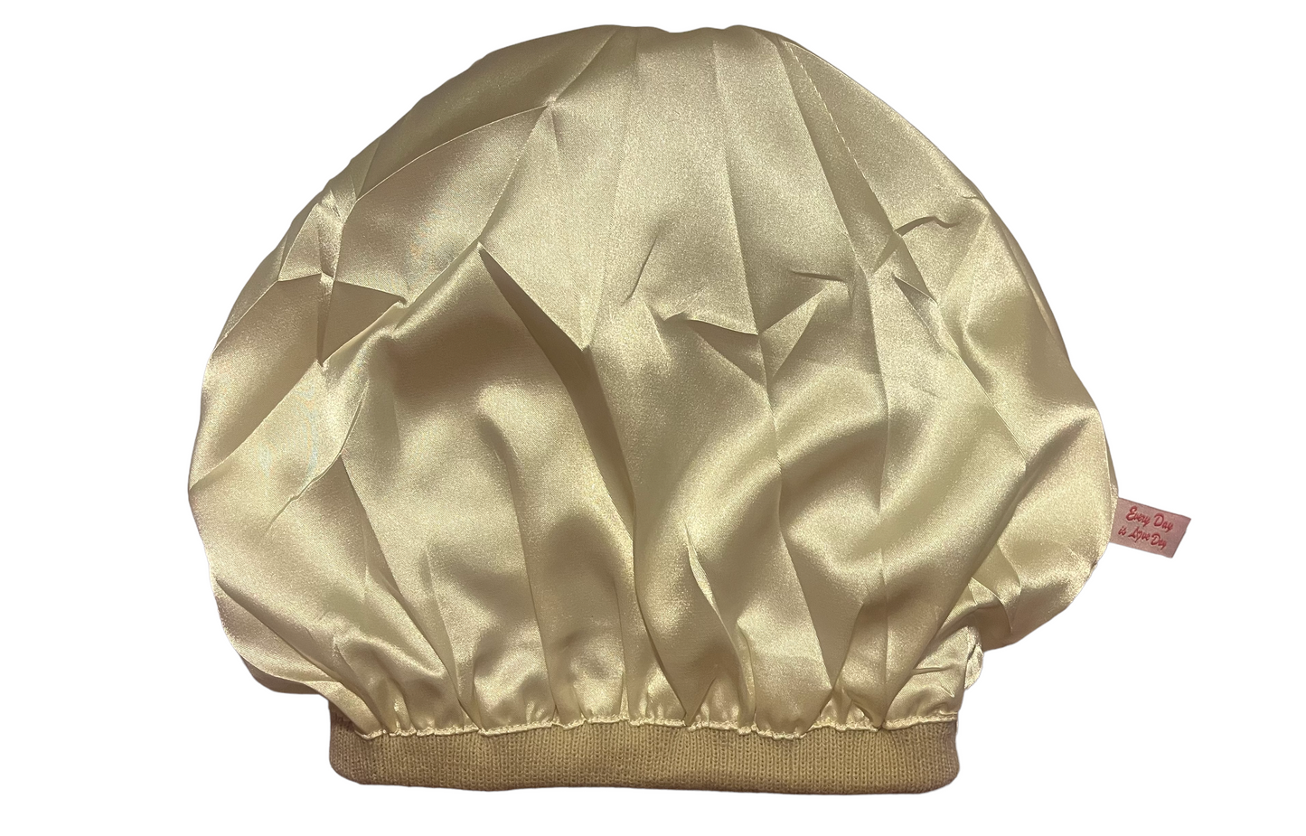 Beanie - Tan with White Embroidery