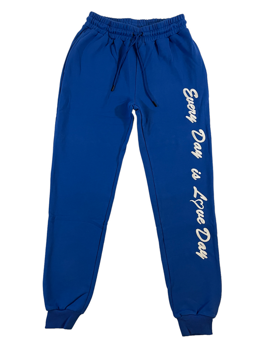 Joggers - Royal Blue with White Embroidery