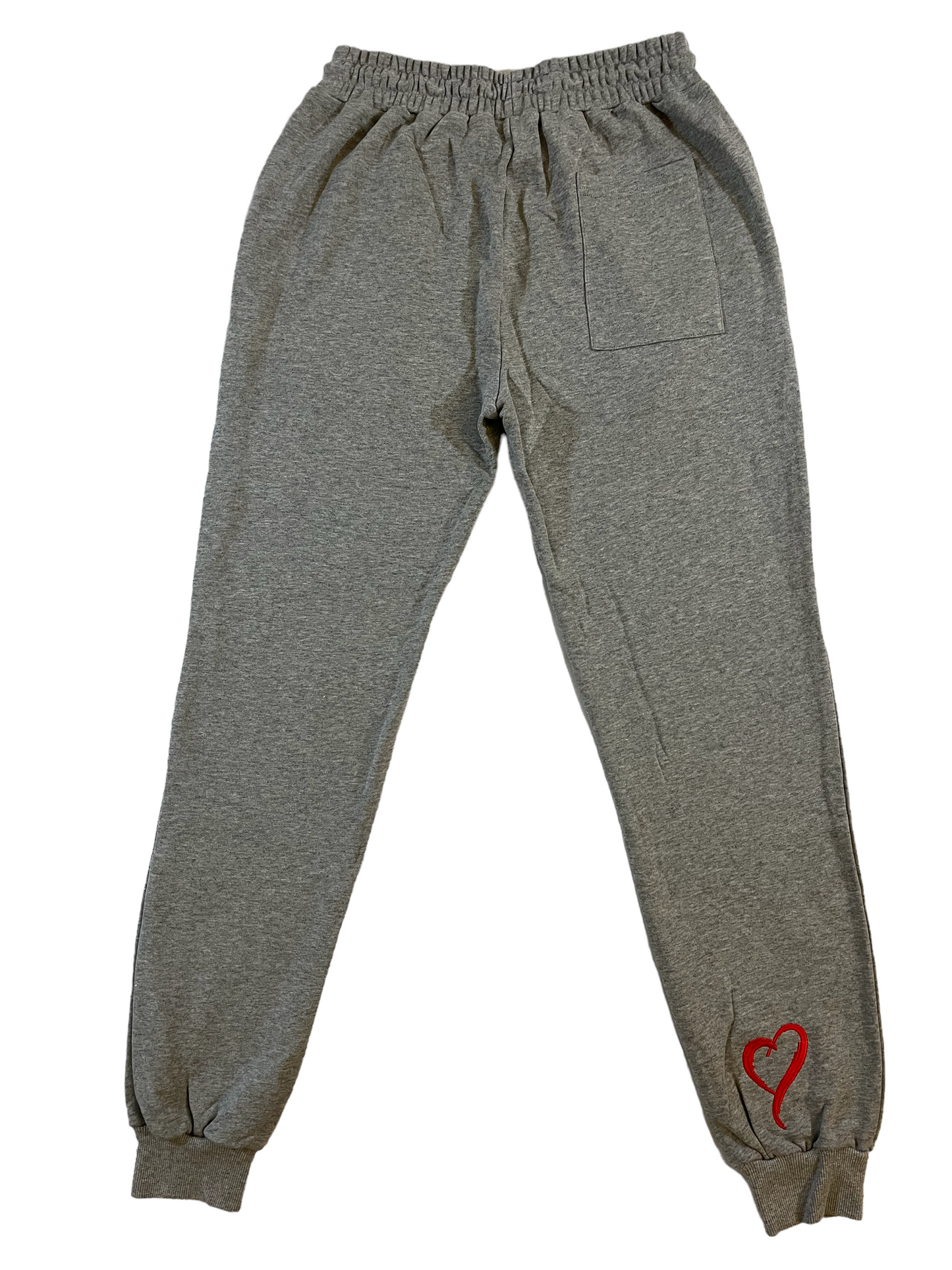 Joggers - Light Gray with Red Embroidery