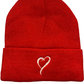 Beanie - Red with White Embroidery