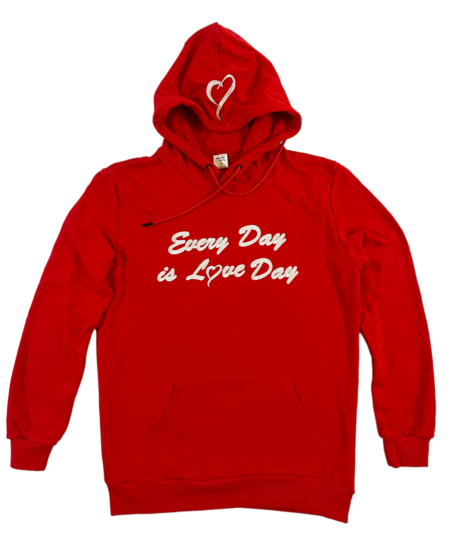 Hoodie - Red with White Embroidery