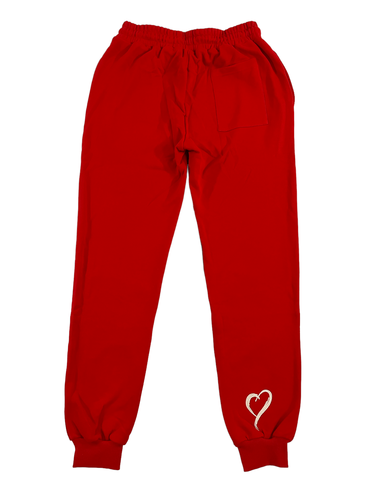 Joggers - Red with White Embroidery