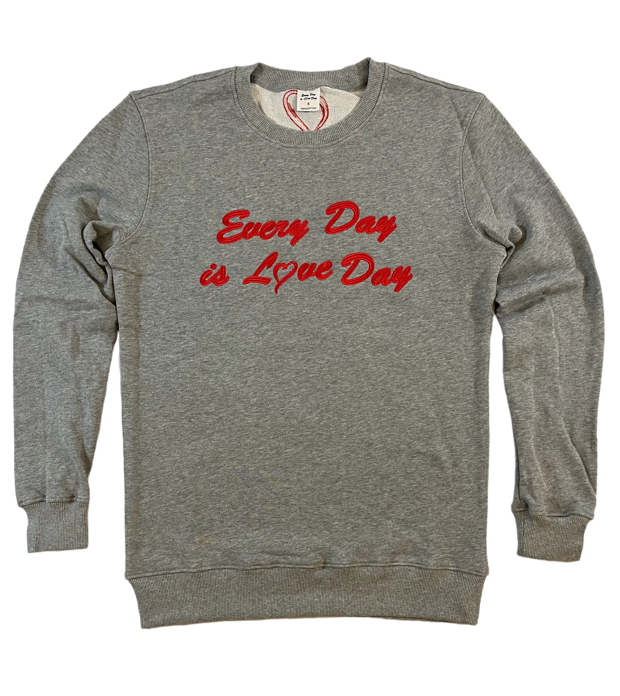 Crew Neck - Light Gray with Red Embroidery – Every Day is