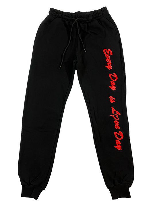 Joggers - Black with Red Embroidery