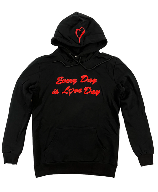 Hoodie - Black with Red Embroidery