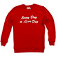 Crew Neck - Red with White Embroidery