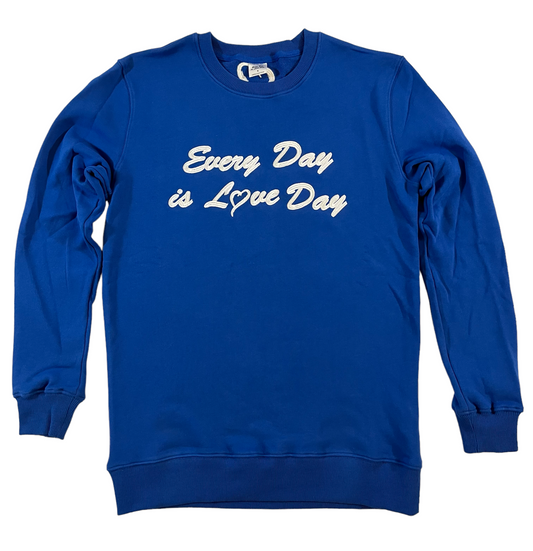 Crew Neck - Royal Blue with White Embroidery