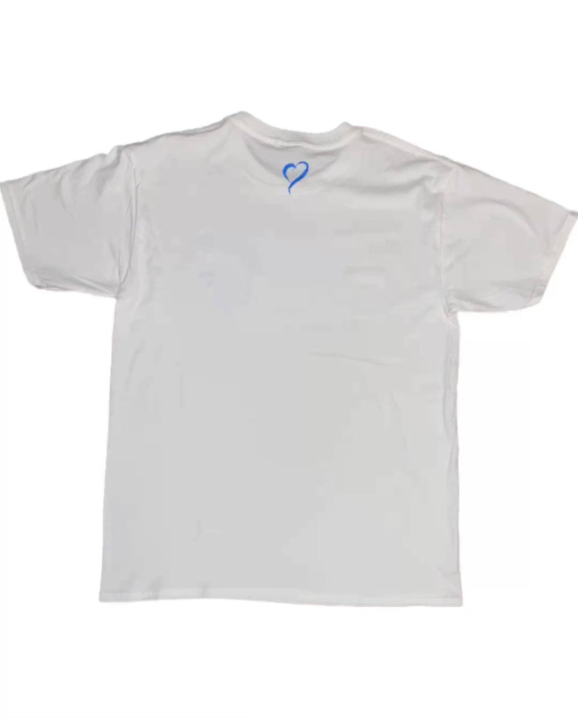 T-Shirt - White with Royal Blue Logo