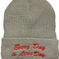 Beanie - Light Gray with Red Embroidery