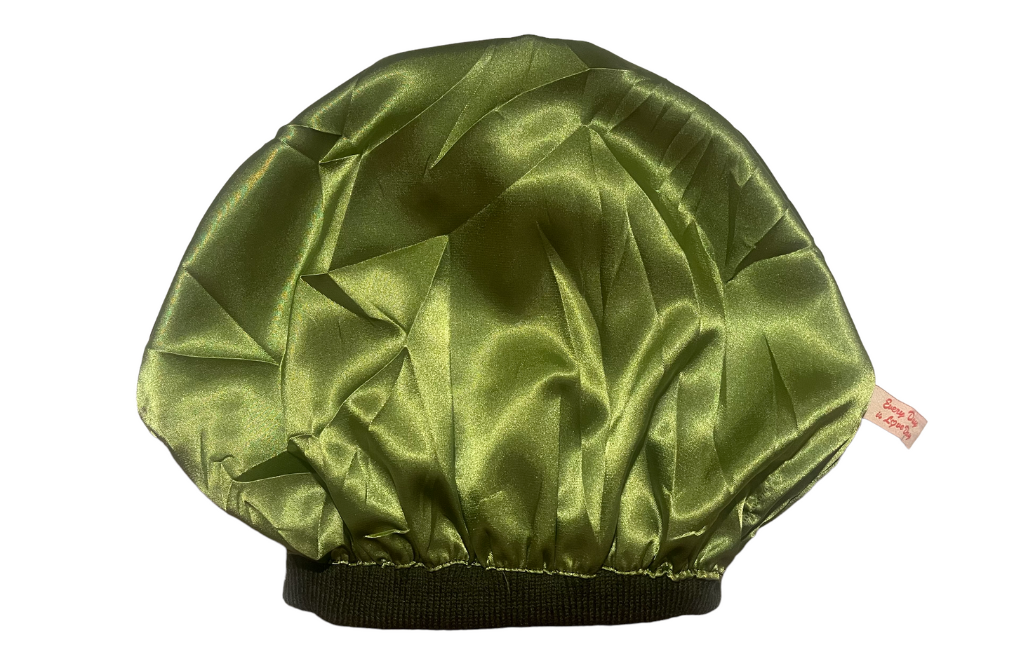 Beanie - Olive Green with White Embroidery