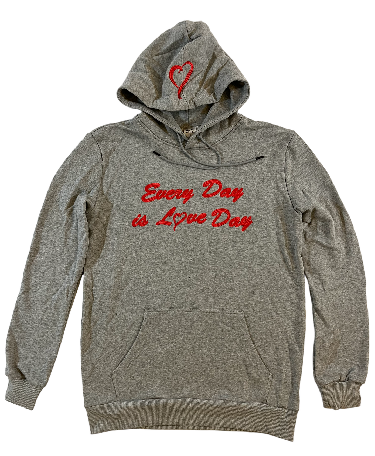 Hoodie - Light Gray with Red Embroidery