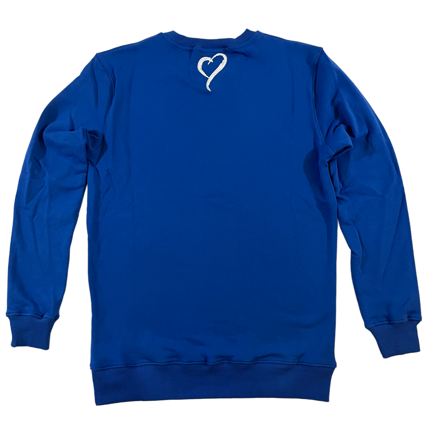 Crew Neck - Royal Blue with White Embroidery