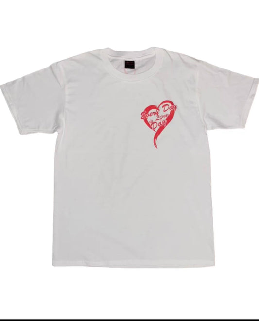 T-Shirt - White with Red Logo