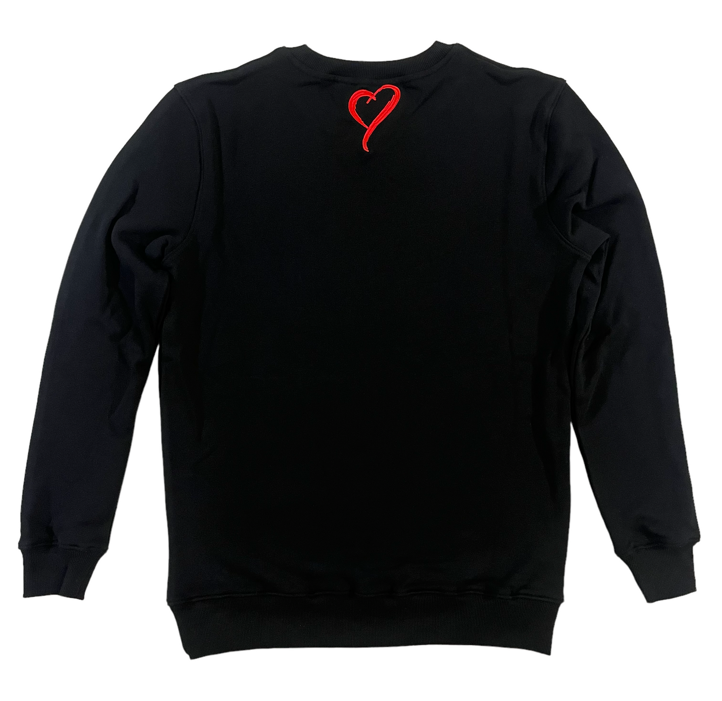 Crew Neck - Black with Red Embroidery